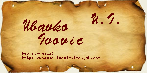 Ubavko Ivović vizit kartica